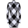 Balmain - Mini Abito in Maglia a Quadretti - Nero Bianco - Balmain Exclusive Luxury Collection