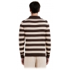 Cruna - Portofino Stripes Knitted Polo - 1530 - Dark Brown - Handmade in Italy - Luxury High Quality Collection