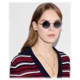 Gucci - Occhiale da Sole Geometrica - Argento Marrone Bianco - Gucci Eyewear