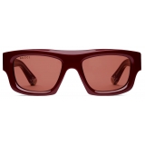 Gucci - Occhiale da Sole Rettangolari - Rosso Ancora - Gucci Eyewear