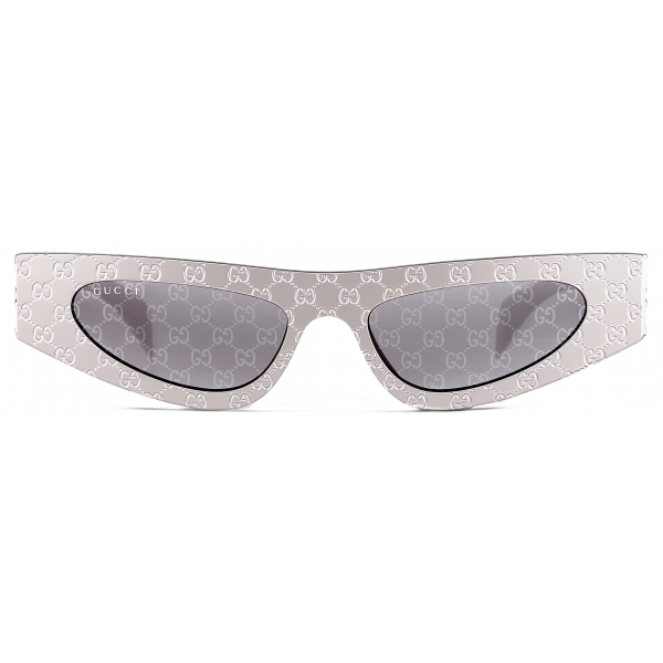 Gucci - Occhiale da Sole Cat-Eye - Argento con GG Motif - Gucci Eyewear