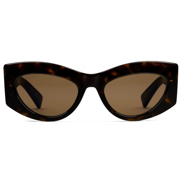 Gucci - Occhiale da Sole Cat-Eye - Marrone Scuro - Gucci Eyewear