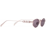 Gucci - Oval Sunglasses - Rose Gold Violet - Gucci Eyewear