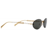 Gucci - Occhiale da Sole Ovali - Oro Grigio - Gucci Eyewear