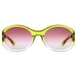 Gucci - Occhiale da Sole Rotondi - Verde Acido Rosso Ancora - Gucci Eyewear