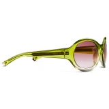 Gucci - Occhiale da Sole Rotondi - Verde Acido Rosso Ancora - Gucci Eyewear
