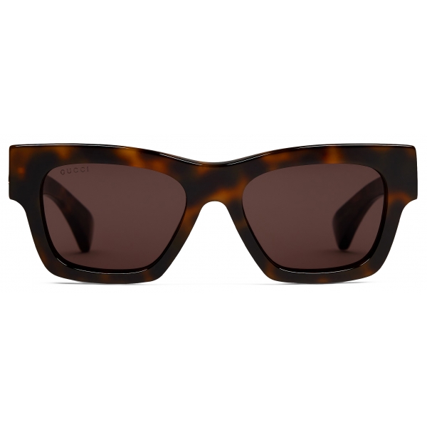 Gucci - Rectangular Sunglasses - Black Grey with Crystals - Gucci Eyewear