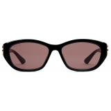 Gucci - Occhiale da Sole Rettangolari - Nero Bordeaux - Gucci Eyewear