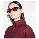 Gucci - Occhiale da Sole Rettangolari - Nero Bordeaux - Gucci Eyewear