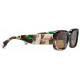 Gucci - Occhiale da Sole Rettangolari - Tartaruga Verde Khaki - Gucci Eyewear