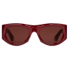 Gucci - Occhiale da Sole Rettangolari - Rosso Ancora Marrone - Gucci Eyewear
