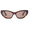 Jimmy Choo - Leyla - Brown Havana Cat Eye Sunglasses - Jimmy Choo Eyewear
