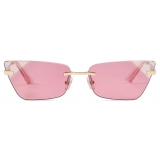 Jimmy Choo - Soraya - Occhiali da Sole Cat-Eye Oro Pallido - Jimmy Choo Eyewear