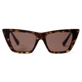 Jimmy Choo - Haley - Brown Havana Cat Eye Sunglasses - Jimmy Choo Eyewear