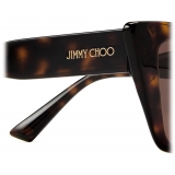 Jimmy Choo - Haley - Brown Havana Cat Eye Sunglasses - Jimmy Choo Eyewear