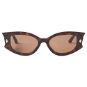 Jimmy Choo - Skylar - Occhiali da Sole Ovali Havana Marroni con Borchie - Jimmy Choo Eyewear