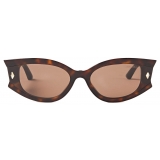 Jimmy Choo - Skylar - Occhiali da Sole Ovali Havana Marroni con Borchie - Jimmy Choo Eyewear
