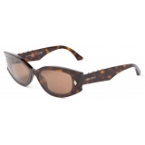 Jimmy Choo - Skylar - Occhiali da Sole Ovali Havana Marroni con Borchie - Jimmy Choo Eyewear