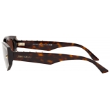 Jimmy Choo - Skylar - Occhiali da Sole Ovali Havana Marroni con Borchie - Jimmy Choo Eyewear