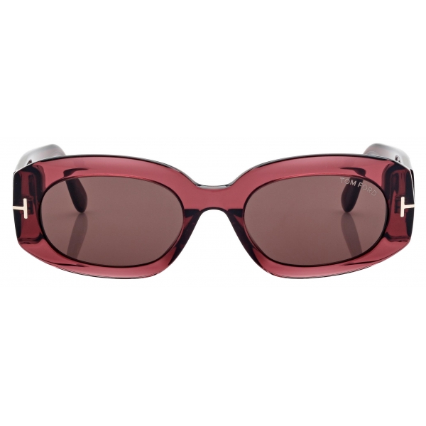 Tom Ford - Occhiali da Sole Cielle - Occhiali da Sole Ovali - Bordeaux Lucido Marrone - Occhiali da Sole - Tom Ford Eyewear