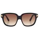 Tom Ford - Occhiali da Sole Icon Square - Nero Marrone Sfumato - Occhiali da Sole - Tom Ford Eyewear