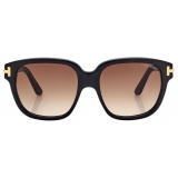 Tom Ford - Occhiali da Sole Icon Square - Nero Marrone Sfumato - Occhiali da Sole - Tom Ford Eyewear