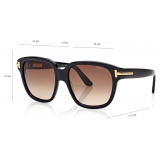 Tom Ford - Occhiali da Sole Icon Square - Nero Marrone Sfumato - Occhiali da Sole - Tom Ford Eyewear
