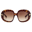 Tom Ford - Icon Round Sunglasses - Butterfly Sunglasses - Dark Havana - Sunglasses - Tom Ford Eyewear