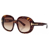 Tom Ford - Icon Round Sunglasses - Butterfly Sunglasses - Dark Havana - Sunglasses - Tom Ford Eyewear