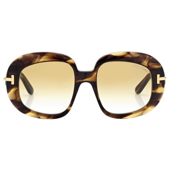Tom Ford - Icon Round Sunglasses - Butterfly Sunglasses - Havana Yellow - Sunglasses - Tom Ford Eyewear