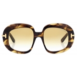 Tom Ford - Occhiali da Sole Icon Round - Occhiali da Sole a Farfalla - Havana Giallo - Occhiali da Sole - Tom Ford Eyewear