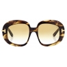 Tom Ford - Icon Round Sunglasses - Butterfly Sunglasses - Havana Yellow - Sunglasses - Tom Ford Eyewear