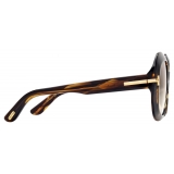 Tom Ford - Icon Round Sunglasses - Butterfly Sunglasses - Havana Yellow - Sunglasses - Tom Ford Eyewear