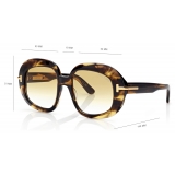 Tom Ford - Icon Round Sunglasses - Butterfly Sunglasses - Havana Yellow - Sunglasses - Tom Ford Eyewear