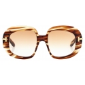 Tom Ford - Icon Round Sunglasses - Butterfly Sunglasses - Havana Brown - Sunglasses - Tom Ford Eyewear