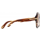 Tom Ford - Occhiali da Sole Icon Round - Occhiali da Sole a Farfalla - Havana Marrone - Occhiali da Sole - Tom Ford Eyewear