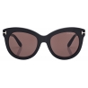 Tom Ford - Occhiali da Sole Odette - Occhiali da Sole a Farfalla Oversize - Nero Marrone - Occhiali da Sole - Tom Ford Eyewear