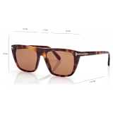Tom Ford - Aslan Sunglasses - Rectangular Sunglasses - Vintage Havana - Sunglasses - Tom Ford Eyewear