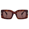 Tom Ford - Occhiali da Sole Brigitta - Occhiali da Sole Rettangolare - Havana Scuro - Occhiali da Sole - Tom Ford Eyewear