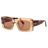 Tom Ford - Brigitta Sunglasses - Rectangular Sunglasses - Dark Havana - Sunglasses - Tom Ford Eyewear