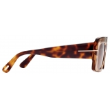 Tom Ford - Brigitta Sunglasses - Rectangular Sunglasses - Dark Havana - Sunglasses - Tom Ford Eyewear