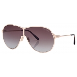 Tom Ford - Gaia Sunglasses - Pilot Sunglasses - Rose Gold - Sunglasses - Tom Ford Eyewear