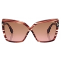 Tom Ford - Fiore Sunglasses - Butterfly Sunglasses - Red Havana Brown - Sunglasses - Tom Ford Eyewear