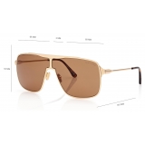 Tom Ford - Occhiali da Sole Zappa - Occhiali da Sole Pilota - Marrone - Occhiali da Sole - Tom Ford Eyewear