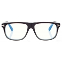 Tom Ford - Occhiali da Vista Blue Block Pilota - Avana Nera a Righe - Occhiali da Vista - Tom Ford Eyewear