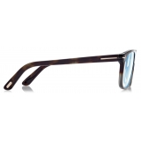 Tom Ford - Occhiali da Vista Blue Block Pilota - Avana Nera a Righe - Occhiali da Vista - Tom Ford Eyewear