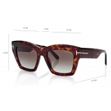 Tom Ford - Occhiali da Sole Luna - Occhiali da Sole a Farfalla - Havana Sfumato - Occhiali da Sole - Tom Ford Eyewear