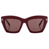 Tom Ford - Occhiali da Sole Luna - Occhiali da Sole a Farfalla - Bordeaux Lucido Marrone - Occhiali da Sole - Tom Ford Eyewear