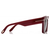 Tom Ford - Occhiali da Sole Luna - Occhiali da Sole a Farfalla - Bordeaux Lucido Marrone - Occhiali da Sole - Tom Ford Eyewear