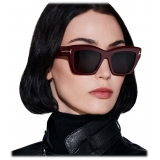 Tom Ford - Occhiali da Sole Luna - Occhiali da Sole a Farfalla - Bordeaux Lucido Marrone - Occhiali da Sole - Tom Ford Eyewear